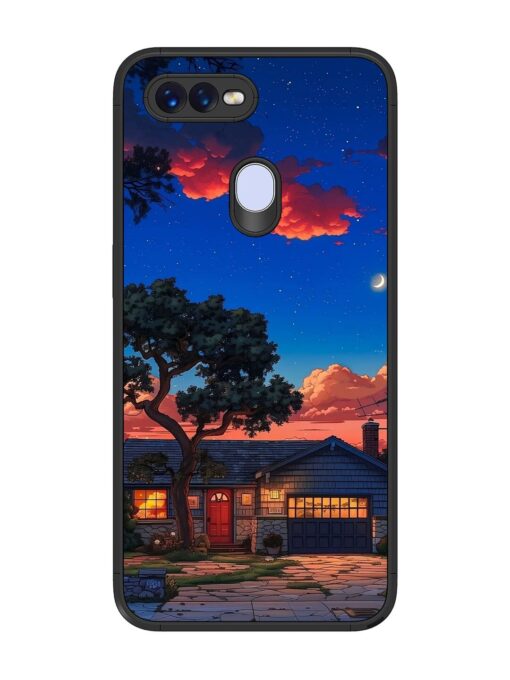 Serene Suburban Twilight Glossy Metal Phone Cover for Oppo F9 Zapvi