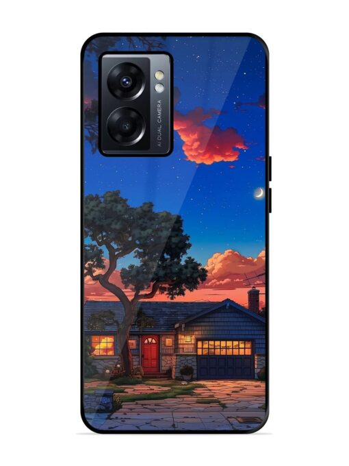 Serene Suburban Twilight Glossy Metal Phone Cover for Oppo K10 (5G) Zapvi