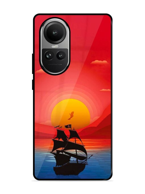 Sunset Sail Glossy Metal Phone Cover for Oppo Reno 10 (5G) Zapvi