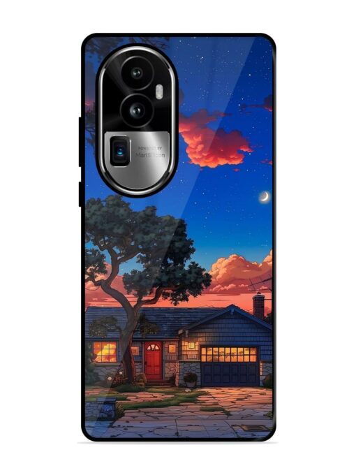 Serene Suburban Twilight Glossy Metal Phone Cover for Oppo Reno 10 Pro Plus (5G) Zapvi