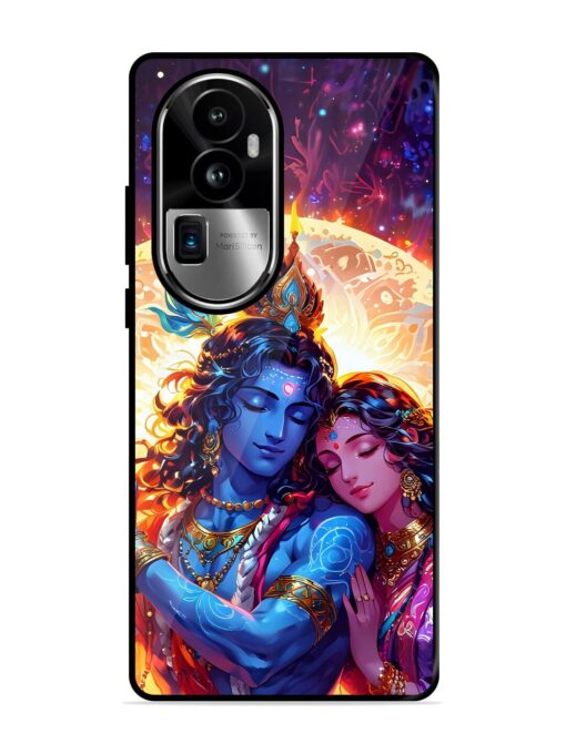 Radha Krishna Art Glossy Metal Phone Cover for Oppo Reno 10 Pro Plus (5G) Zapvi