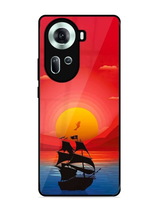 Sunset Sail Glossy Metal Phone Cover for Oppo Reno 11 (5G) Zapvi