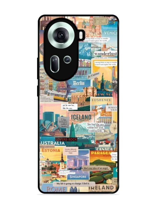 Travel Inspiration Collage Glossy Metal Phone Cover for Oppo Reno 11 (5G) Zapvi