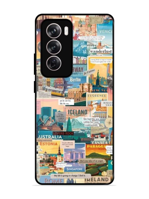 Travel Inspiration Collage Glossy Metal Phone Cover for Oppo Reno 12 (5G)