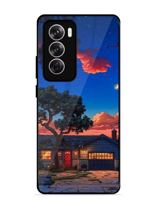 Serene Suburban Twilight Glossy Metal Phone Cover for Oppo Reno 12 (5G)