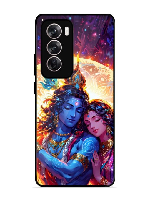 Radha Krishna Art Glossy Metal Phone Cover for Oppo Reno 12 (5G)