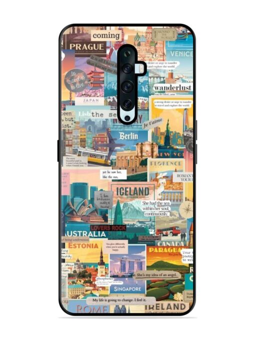 Travel Inspiration Collage Glossy Metal Phone Cover for Oppo Reno 2F Zapvi