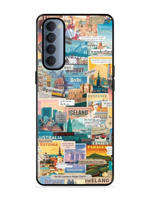 Travel Inspiration Collage Glossy Metal Phone Cover for Oppo Reno 4 Pro Zapvi