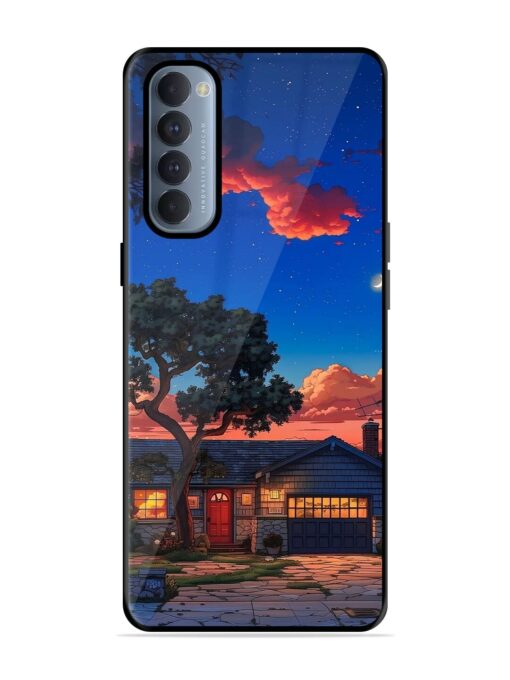 Serene Suburban Twilight Glossy Metal Phone Cover for Oppo Reno 4 Pro Zapvi