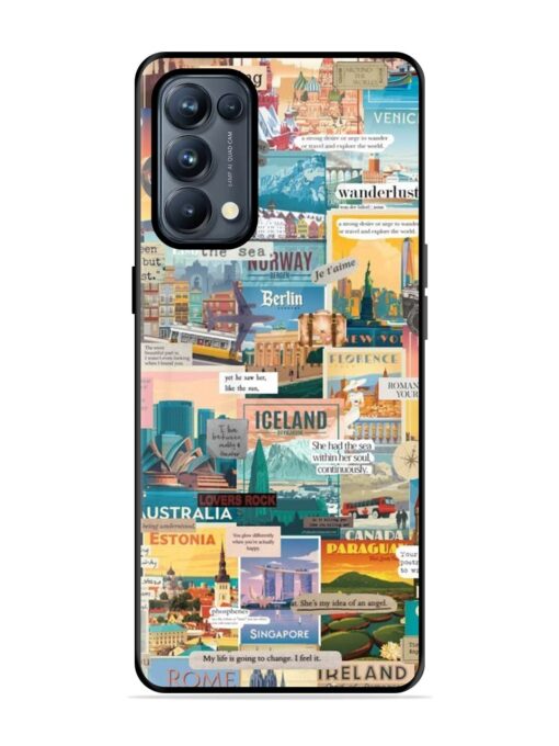 Travel Inspiration Collage Glossy Metal Phone Cover for Oppo Reno 5 Pro (5G)