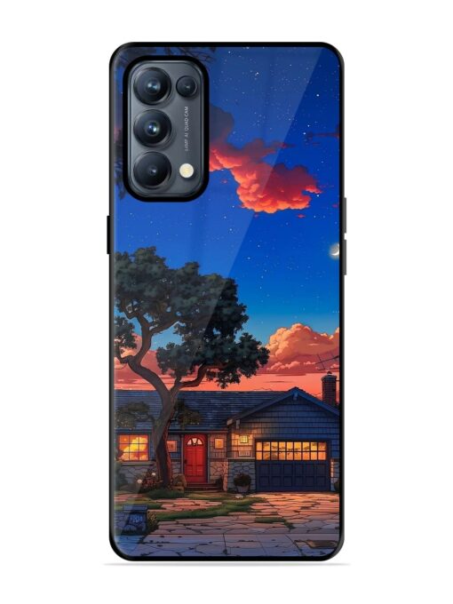 Serene Suburban Twilight Glossy Metal Phone Cover for Oppo Reno 5 Pro (5G) Zapvi