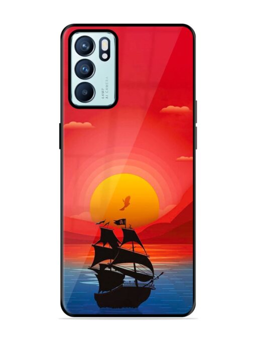 Sunset Sail Glossy Metal Phone Cover for Oppo Reno 6 (5G) Zapvi