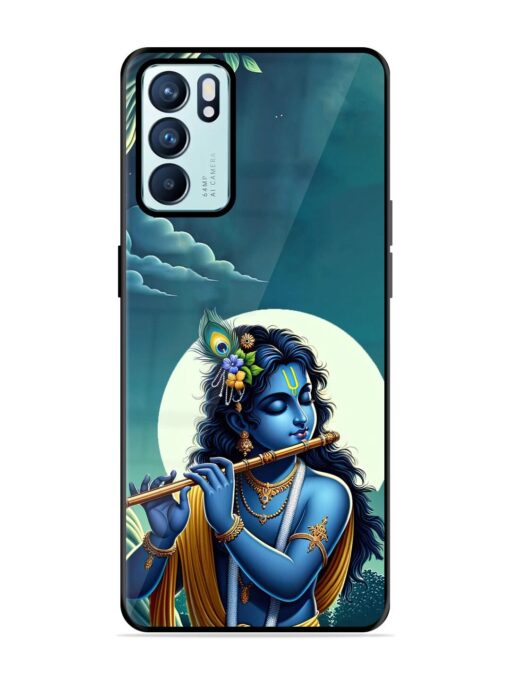 Krishna's Divine Flute Glossy Metal Phone Cover for Oppo Reno 6 (5G)