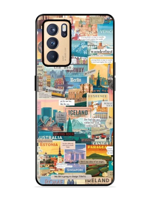 Travel Inspiration Collage Glossy Metal Phone Cover for Oppo Reno 6 Pro (5G) Zapvi