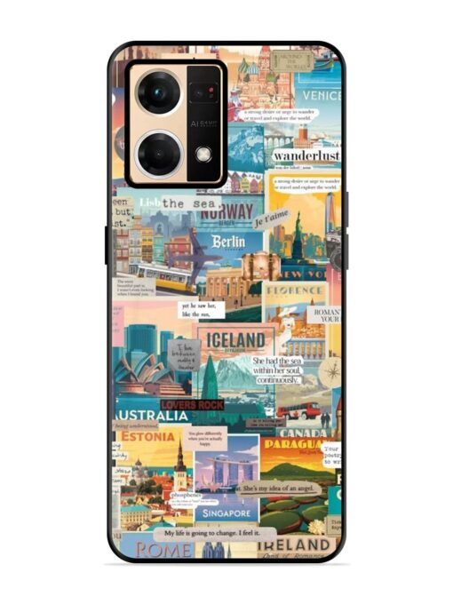 Travel Inspiration Collage Glossy Metal Phone Cover for Oppo Reno 7 (4G) Zapvi