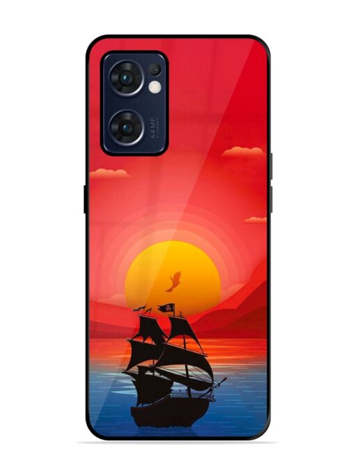 Sunset Sail Glossy Metal Phone Cover for Oppo Reno 7 (5G) Zapvi