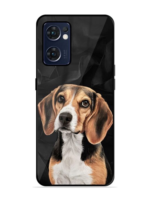 Beagle Portrait Glossy Metal Phone Cover for Oppo Reno 7 (5G)