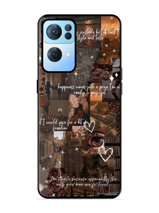 Melancholy Aesthetic Glossy Metal Phone Cover for Oppo Reno 7 Pro (5G) Zapvi