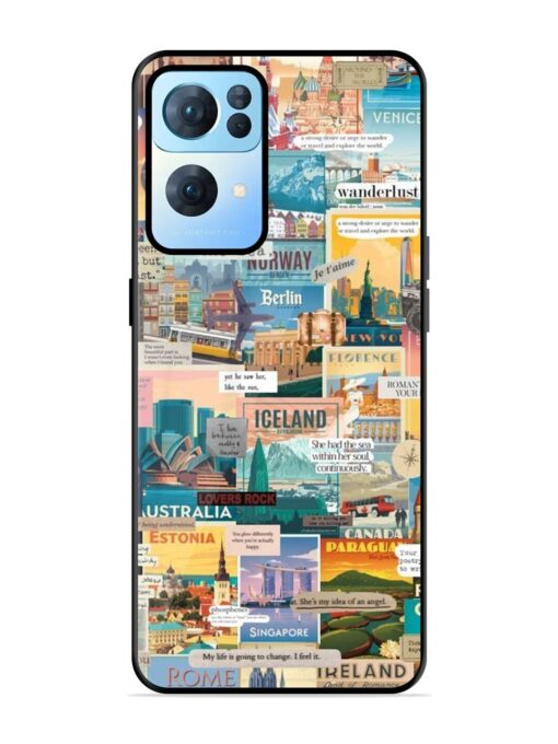 Travel Inspiration Collage Glossy Metal Phone Cover for Oppo Reno 7 Pro (5G)