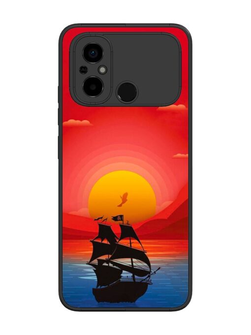 Sunset Sail Glossy Metal Phone Cover for Poco C55