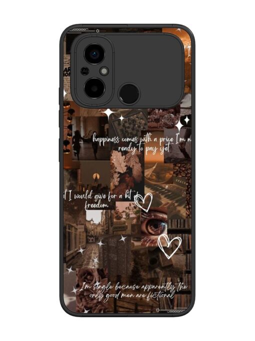 Melancholy Aesthetic Glossy Metal Phone Cover for Poco C55 Zapvi