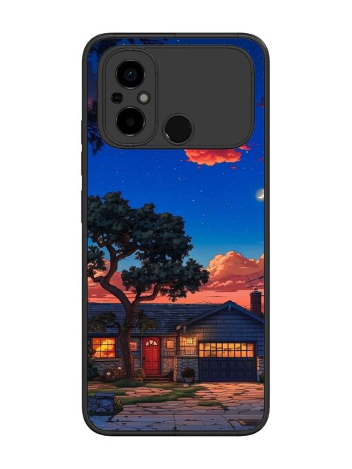 Serene Suburban Twilight Glossy Metal Phone Cover for Poco C55