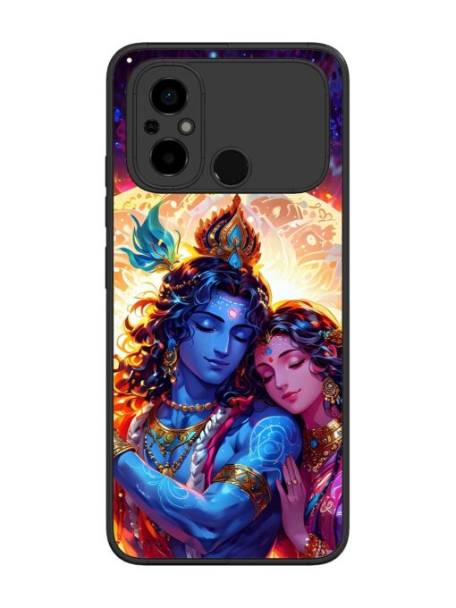 Radha Krishna Art Glossy Metal Phone Cover for Poco C55 Zapvi