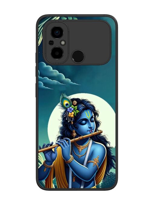 Krishna's Divine Flute Glossy Metal Phone Cover for Poco C55