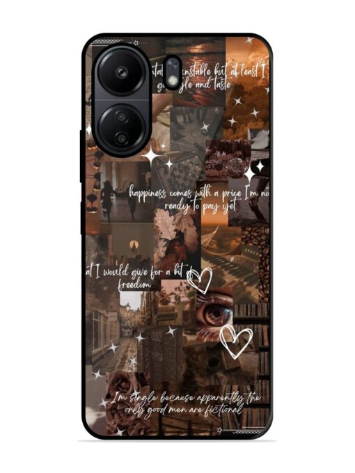 Melancholy Aesthetic Glossy Metal Phone Cover for Poco C65