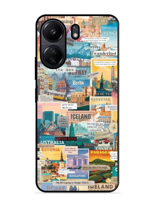 Travel Inspiration Collage Glossy Metal Phone Cover for Poco C65 Zapvi