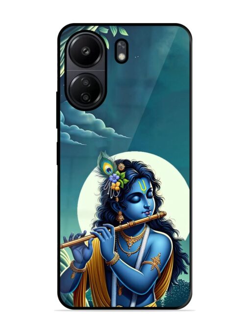 Krishna's Divine Flute Glossy Metal Phone Cover for Poco C65