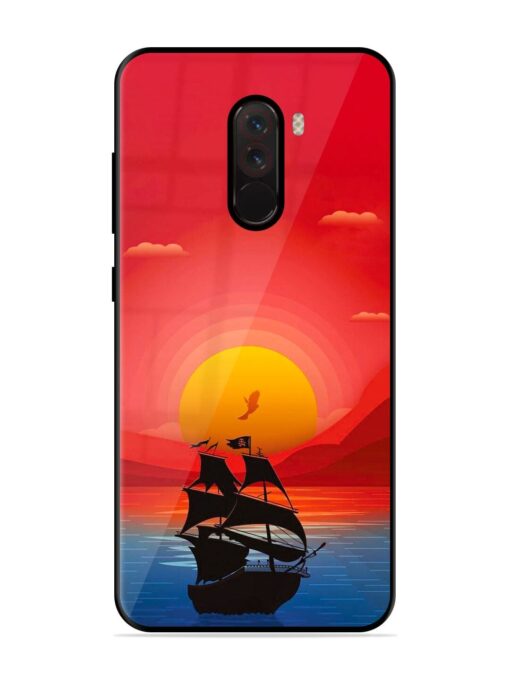 Sunset Sail Glossy Metal Phone Cover for Poco F1 Zapvi