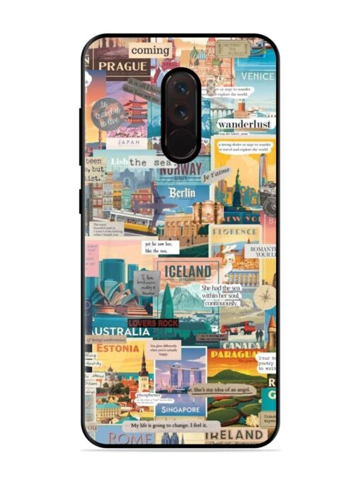 Travel Inspiration Collage Glossy Metal Phone Cover for Poco F1