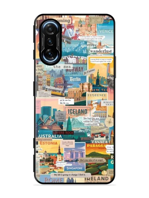 Travel Inspiration Collage Glossy Metal Phone Cover for Poco F3 Gt (5G) Zapvi