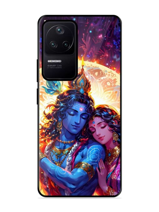 Radha Krishna Art Glossy Metal Phone Cover for Poco F4 (5G) Zapvi