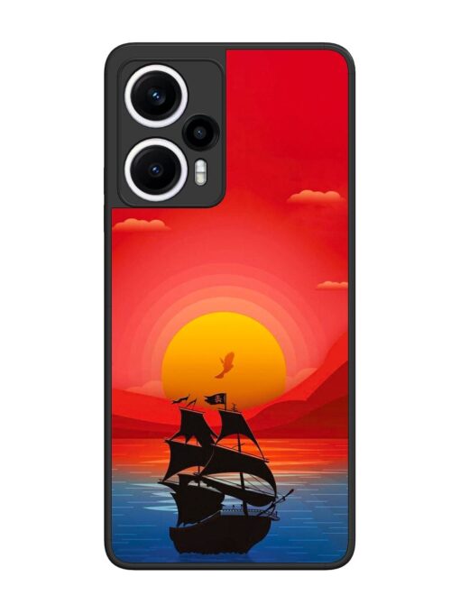 Sunset Sail Glossy Metal Phone Cover for Poco F5 (5G) Zapvi