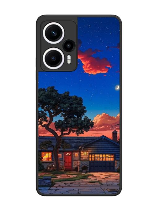 Serene Suburban Twilight Glossy Metal Phone Cover for Poco F5 (5G) Zapvi