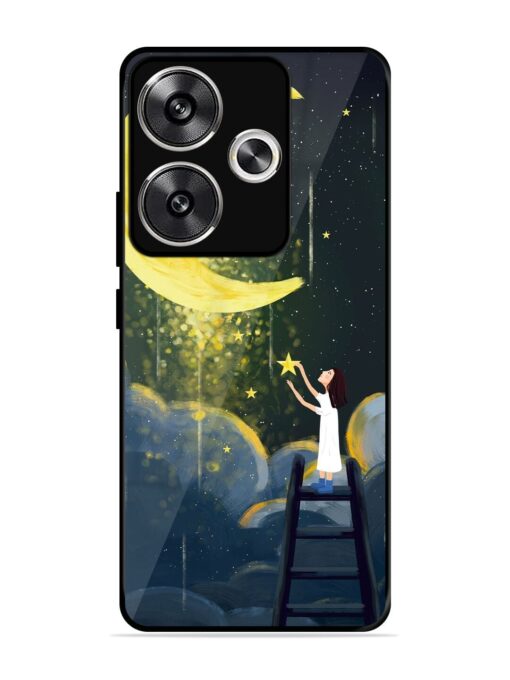 Moonlight Healing Night Illustration Glossy Metal TPU Phone Cover for Poco F6 (5G)