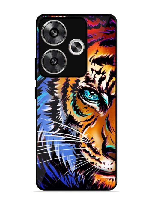 Colorful Lion Art Glossy Metal Phone Cover for Poco F6 (5G)