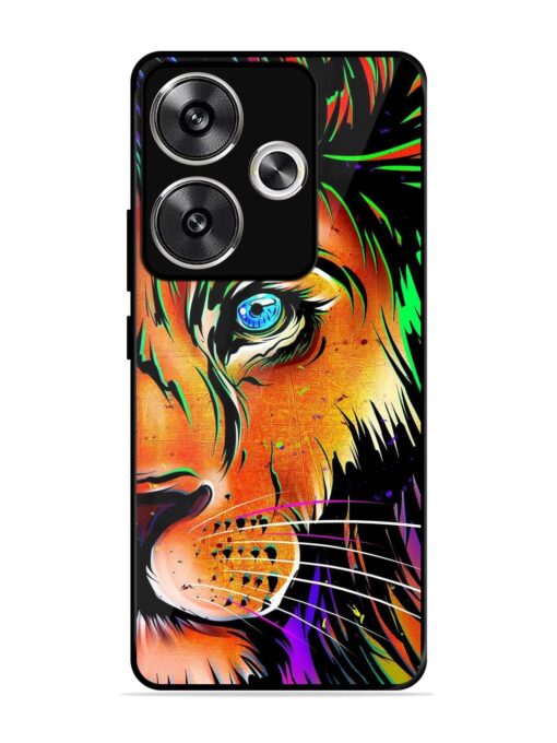 Colorful Lion Design Glossy Metal TPU Phone Cover for Poco F6 (5G)