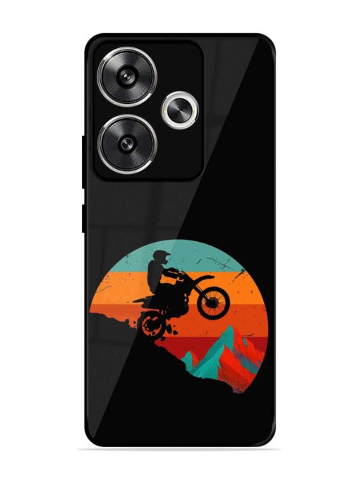 Mountain Bike Glossy Metal Phone Cover for Poco F6 (5G)