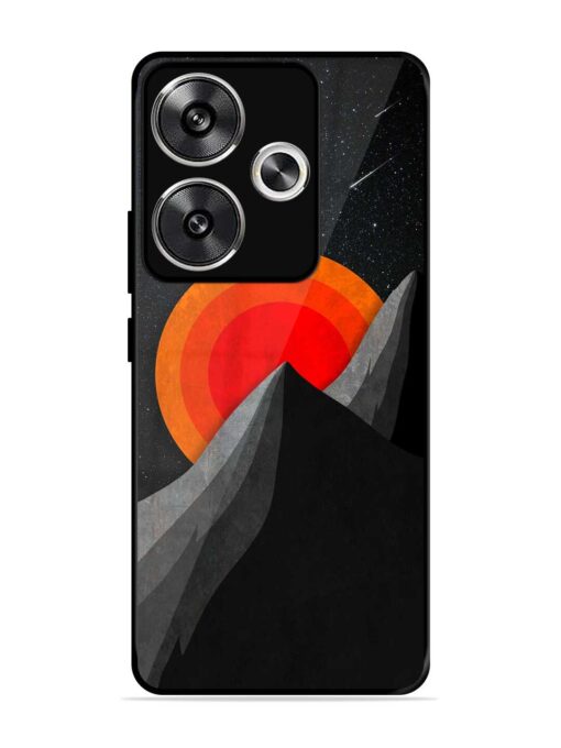 Black Mountain Glossy Metal Phone Cover for Poco F6 (5G)