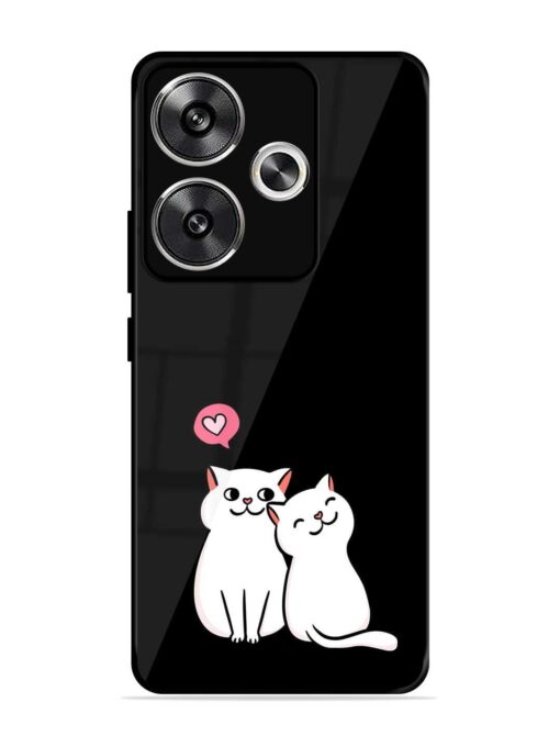 Cat Love Glossy Metal Phone Cover for Poco F6 (5G)