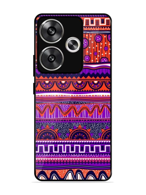 Ethnic Seamless Pattern Glossy Metal TPU Phone Cover for Poco F6 (5G)