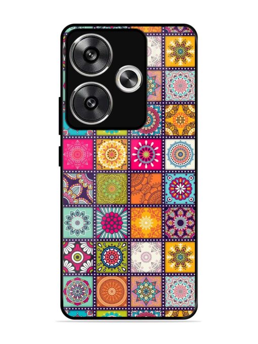 Seamless Pattern Vintage Glossy Metal Phone Cover for Poco F6 (5G)