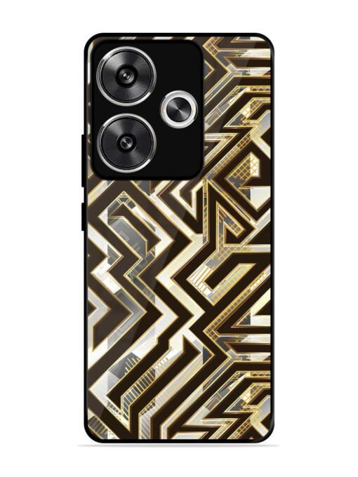 Technology Geometric Seamless Glossy Metal Phone Cover for Poco F6 (5G)