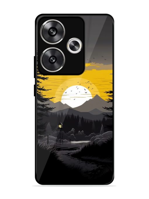 Sunset Vector Glossy Metal Phone Cover for Poco F6 (5G)