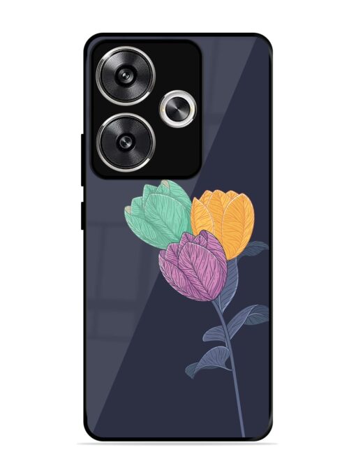 Flower Vector Glossy Metal Phone Cover for Poco F6 (5G)