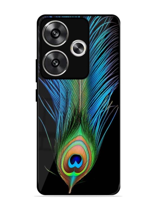 Peacock Feather Glossy Metal TPU Phone Cover for Poco F6 (5G)