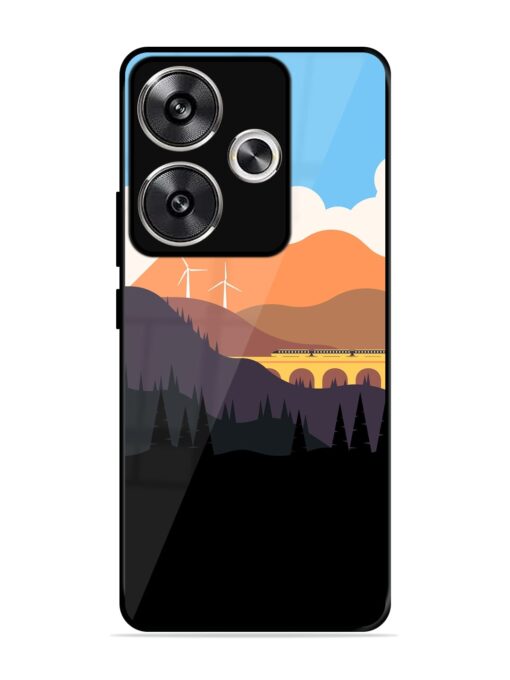 Minimal Mountain Vector Glossy Metal Phone Cover for Poco F6 (5G)